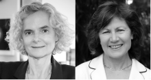 Black and white headshots of Dr. Nora Volkow and Dr. Valentino